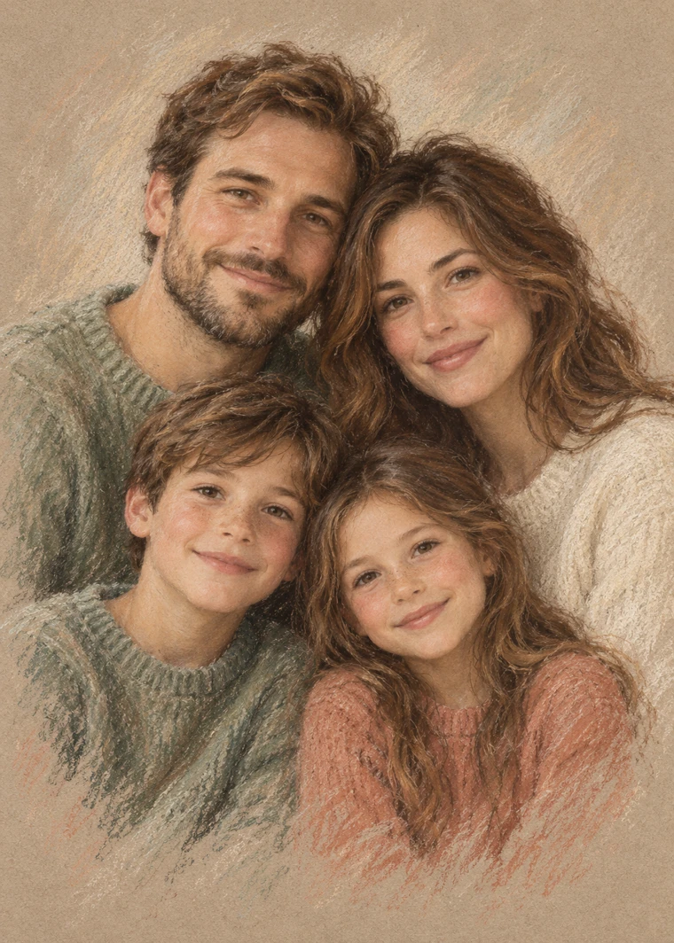 Ma famille à la craie — exemple fictif