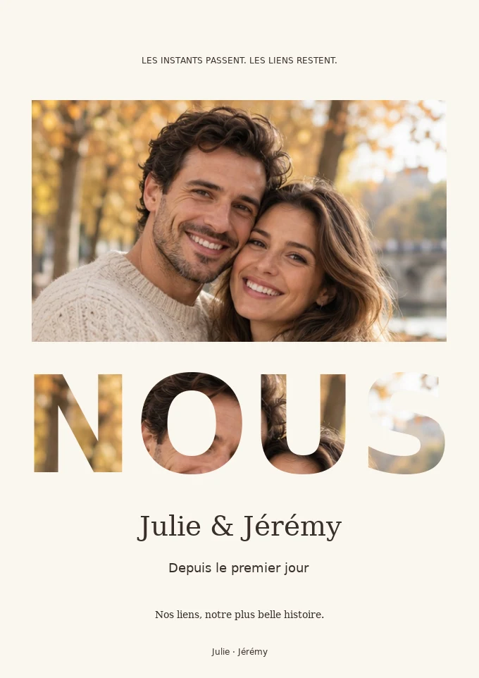 NOUS, en toutes lettres — exemple avec photos fictives