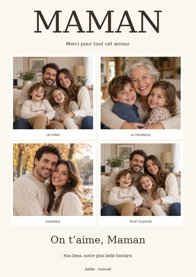 Vos photos — exemple de création