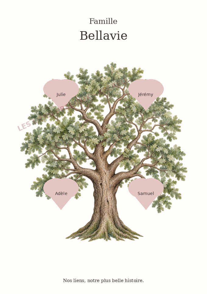 Exemple Arbre familial aquarelle